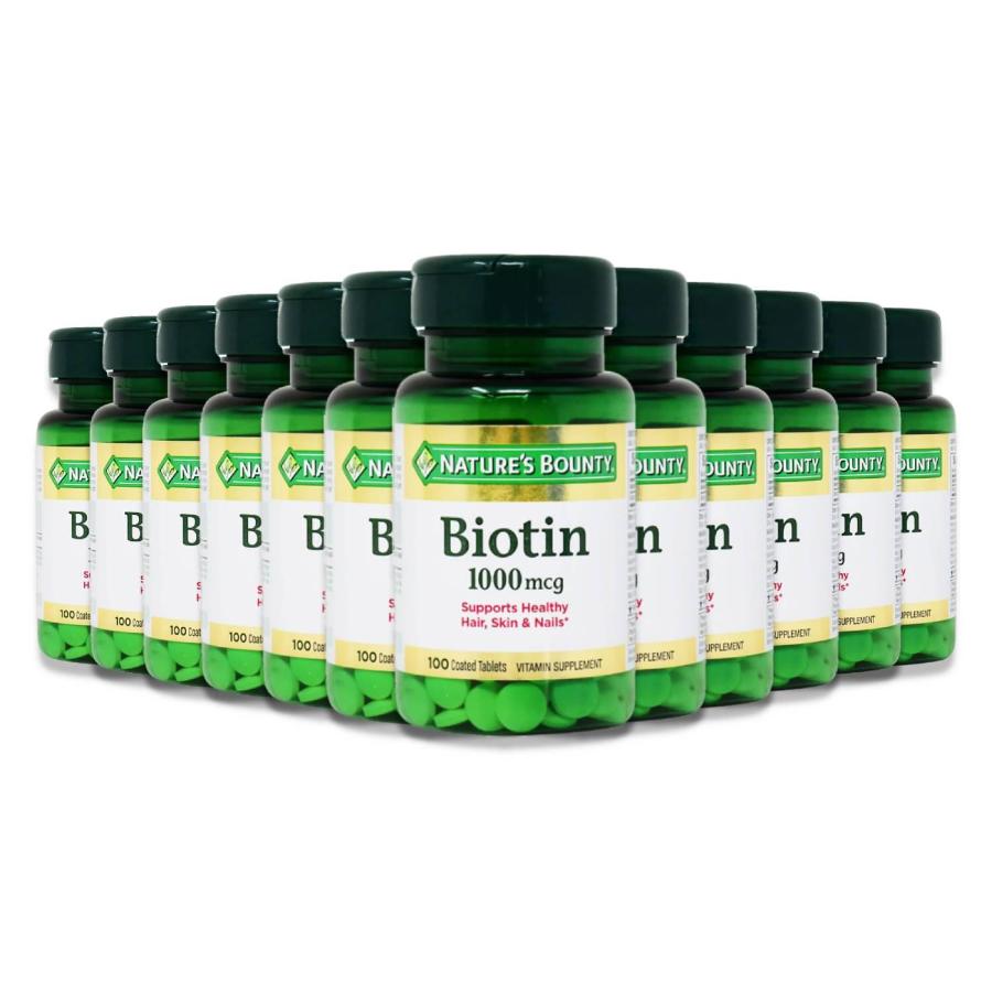 Nature's Bounty Biotin , 1000 mcg, 100 Tablets - 12 Pack