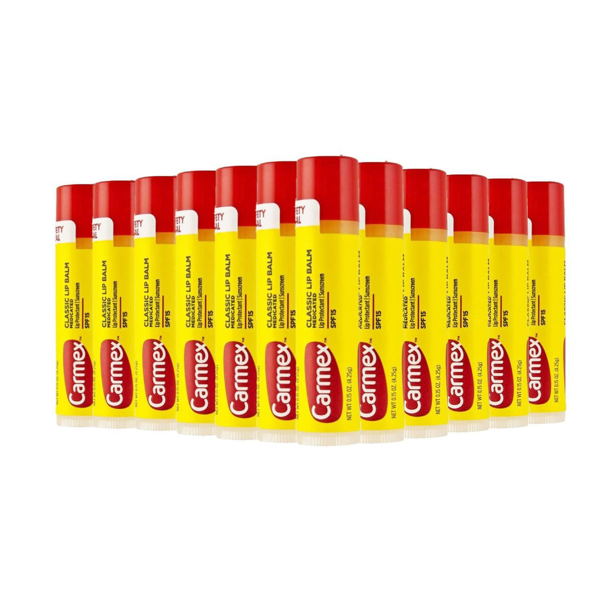 Carmex Classic Lip Balm, Lip Protectant Sunscreen Spf 15, 0.15 Oz - 12 Pack