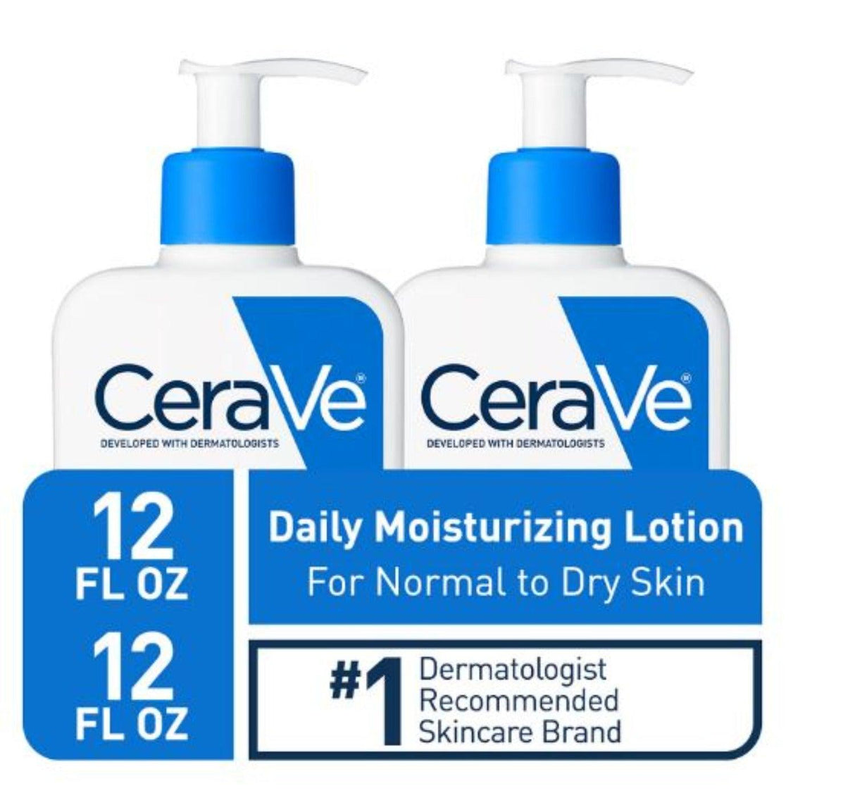 CeraVe Daily Moisturizing Lotion, Normal to Dry Skin  - 12 fl. oz., 2 pk.