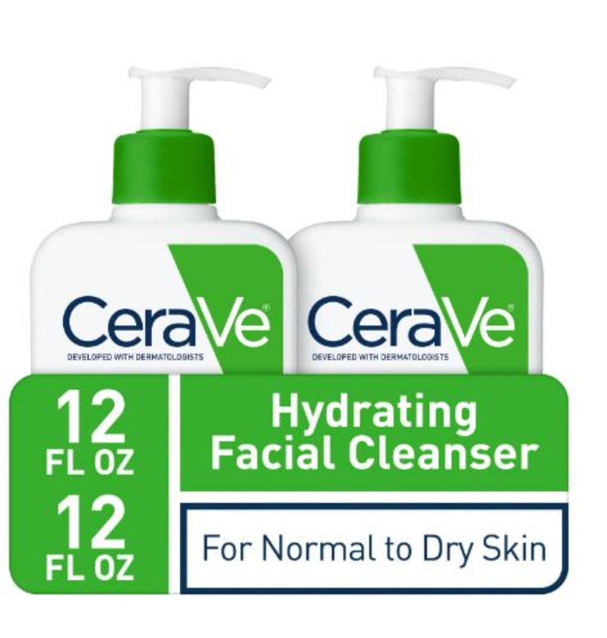 CeraVe Hydrating Facial Cleanser, Normal to Dry Skin - 12 fl. oz., 2 pk.