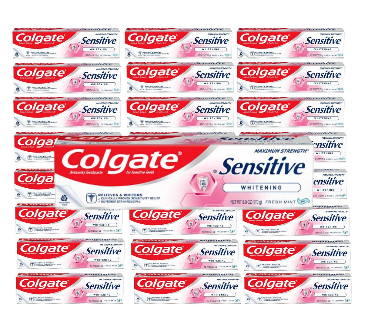 Colgate - Sensitive Toothpaste Maximum Strength with Whitening, Fresh Mint Gel - 6 Oz - 24 Pack