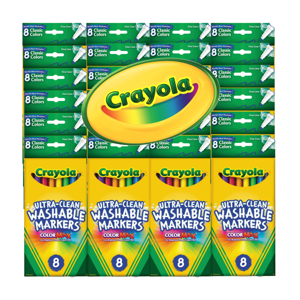 Crayola Ultra-Clean Washable Bulk Markers, Black - Pack of 12