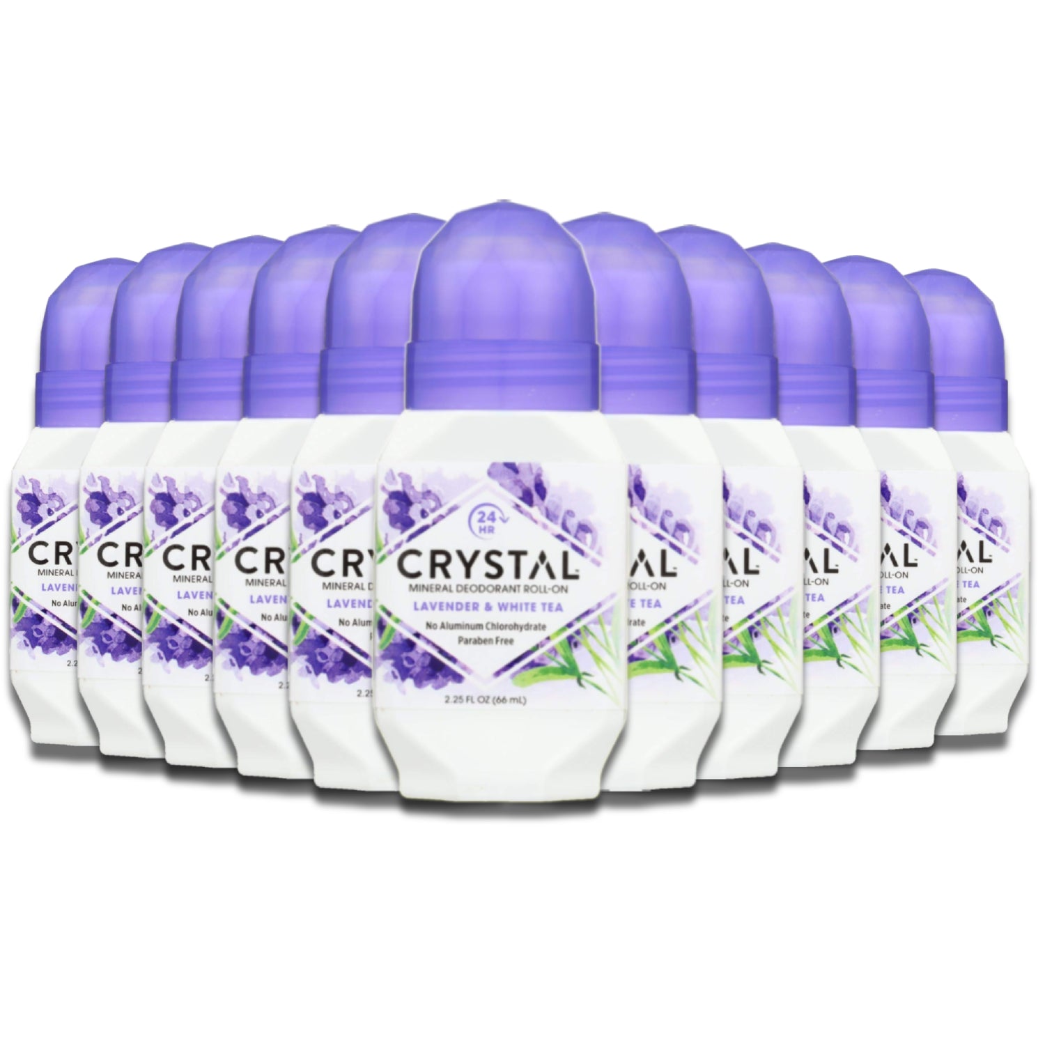 Crystal Mineral Roll On Lavender White Tea 2.25 oz - 12 Pa –