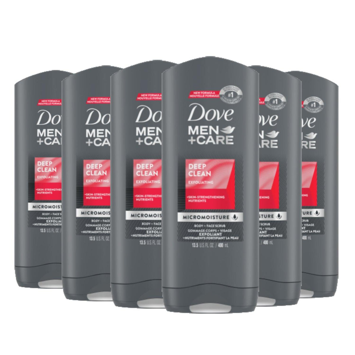 Dove Men +Care Body Wash Deep Clean 13.5 oz/ 400 ml 6 Pack Contarmarket