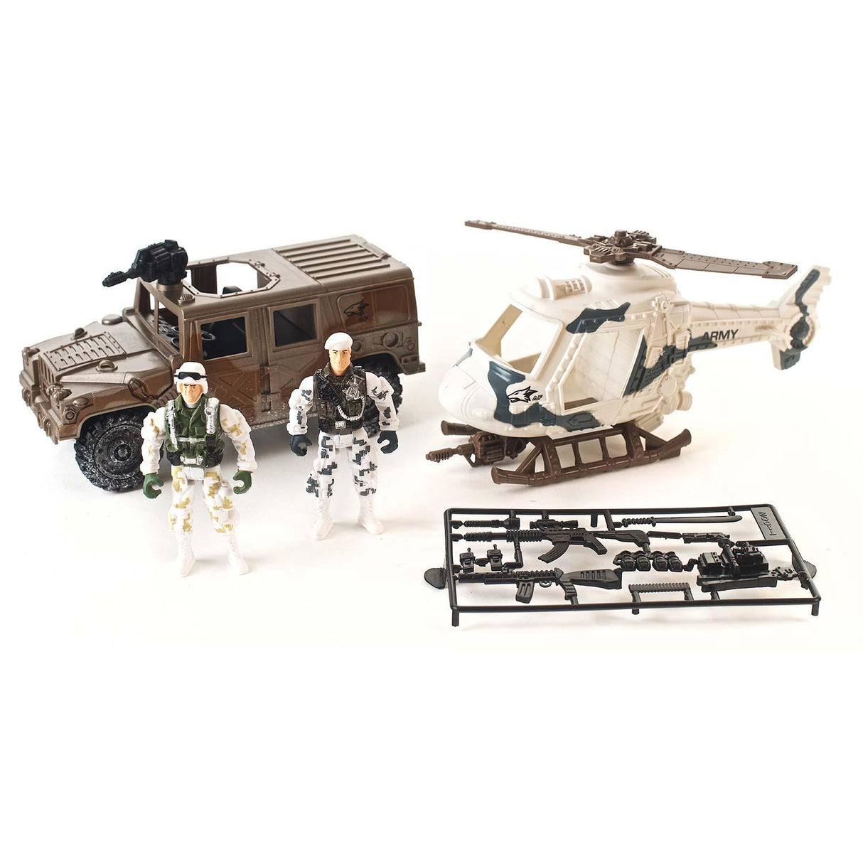 Free Wheel Military Force Full Playset - 26 Pcs