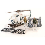 Free Wheel Military Force Helicopter Playset - 14 Pcs