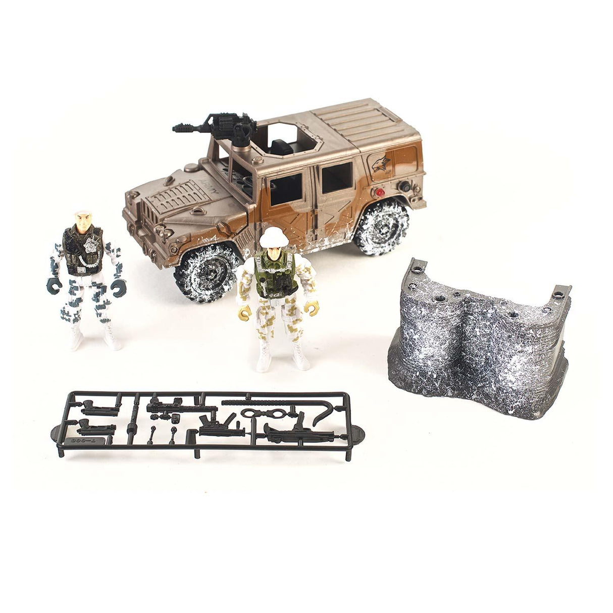 Free Wheel Military Force Humvee Playset - 14 Pcs