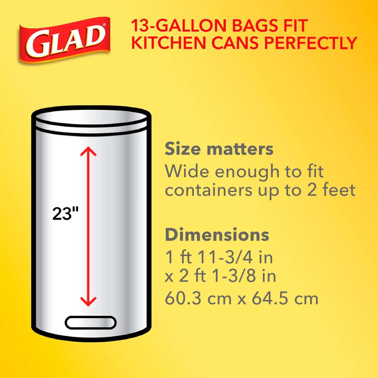 Glad Tall Kitchen Drawstring Grey Trash Bags – ForceFlex Plus With Clorox, Lemon Fresh Bleach Scent - 13 gal. - 120 ct.