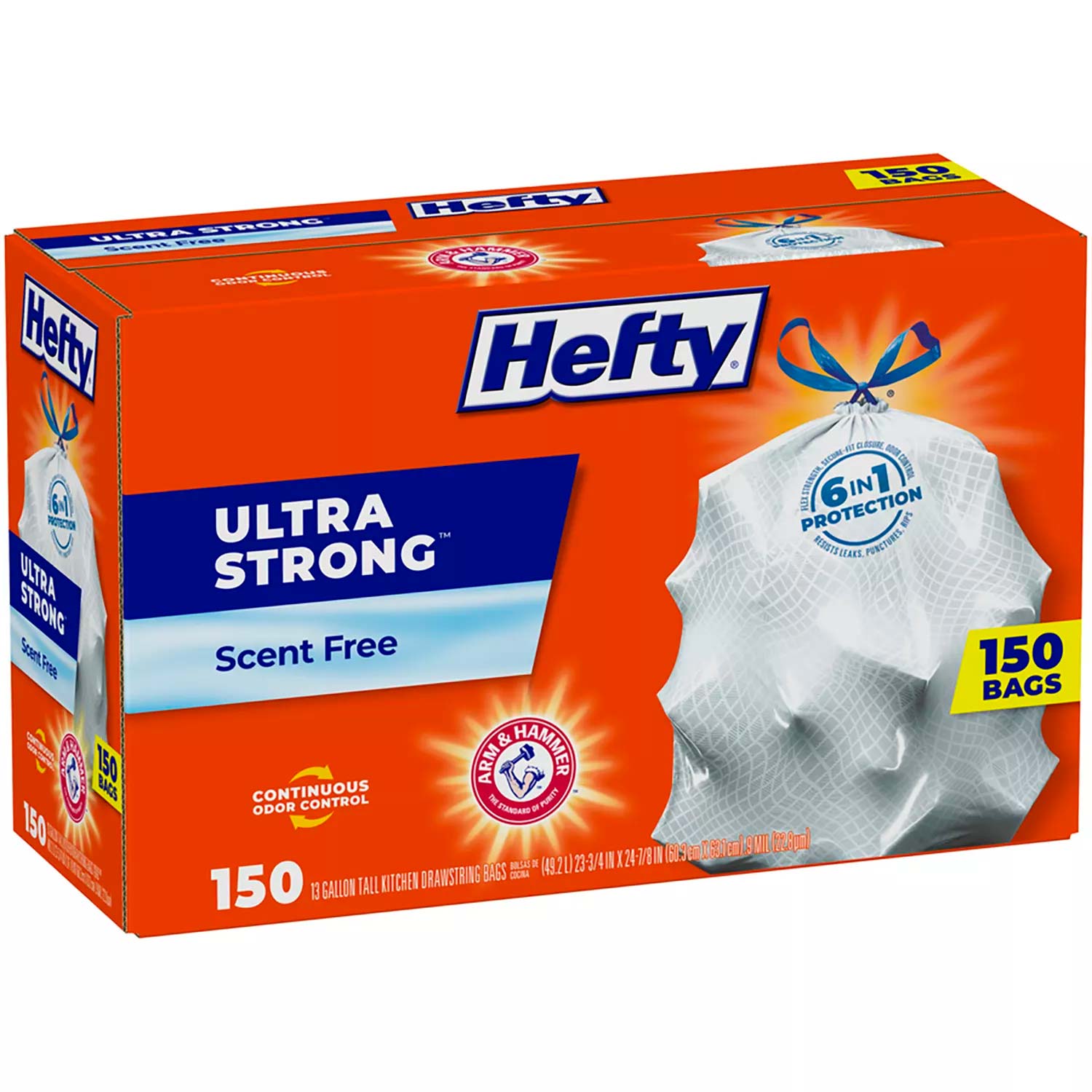 Hefty Clear Drawstring Recycling Trash Bags – 30 Gallon – 36 Count