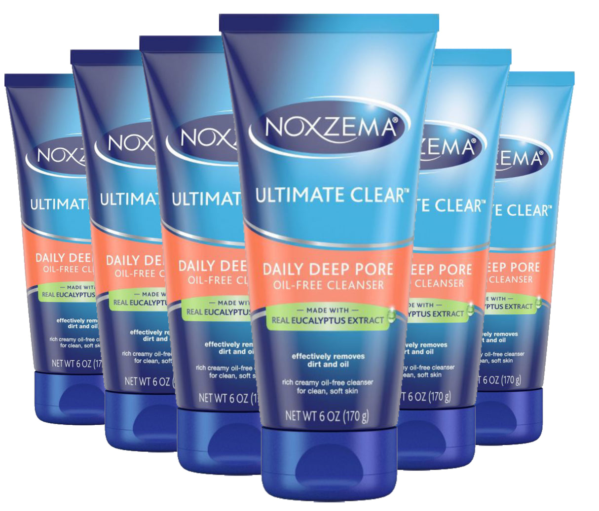 Noxzema Ultimate Clear Daily Deep Pore, Oil Free Cleanser - 6 Oz ea - 6 Pack