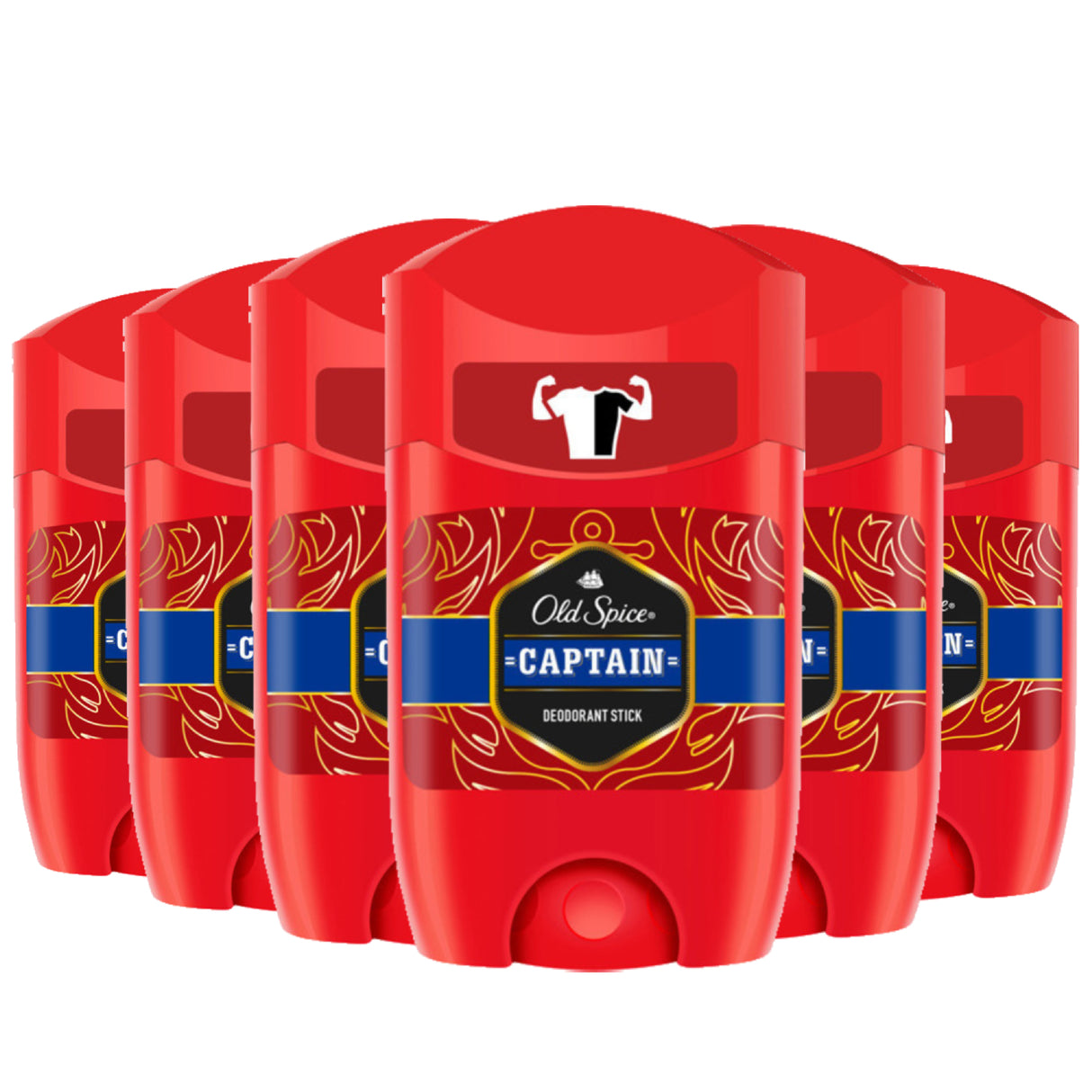 Old Spice Stick Deodorant  Captain - 1.7 oz/ 50 ml -  6 pack