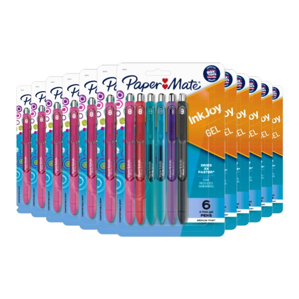 Paper Mate Inkjoy Gel Pens .7mm 6 Ct ea - Assorted- 12 Pack