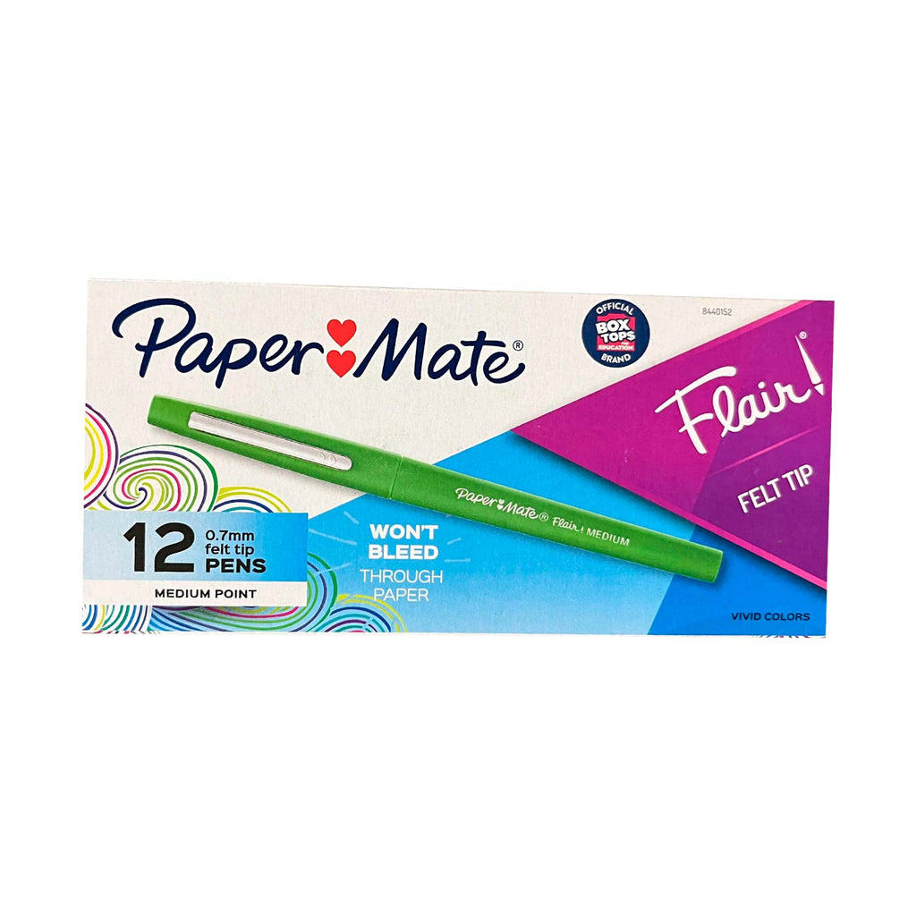 Paper Mate Point Guard Flair Needle Tip Stick Pen - Green Ink (0.7mm) Contarmarket