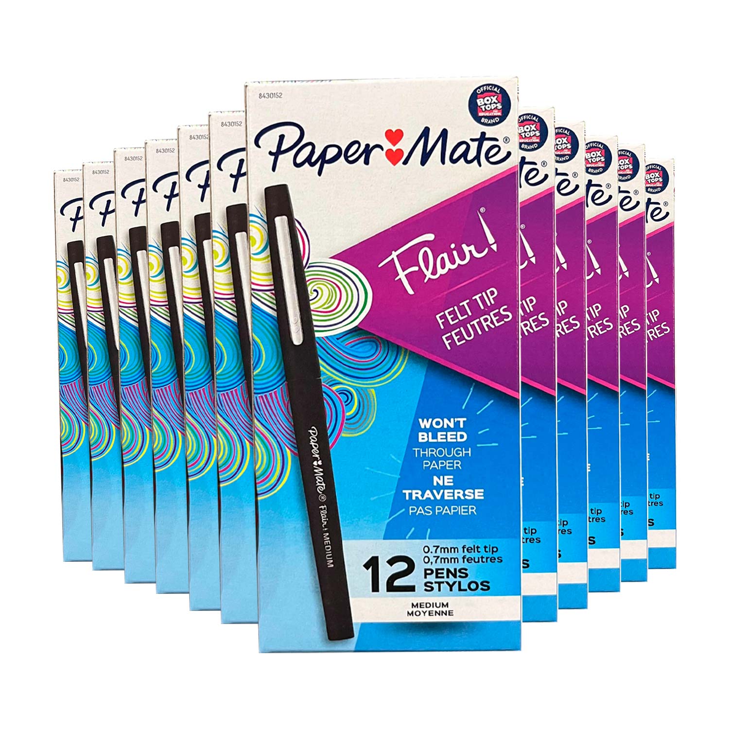Paper Mate Flair Felt Tip Pens, Medium Point (0.7mm), Black, 2