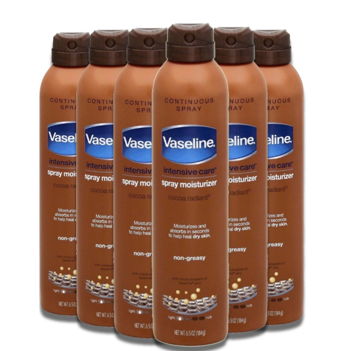 Vaseline - Intensive Care Continuous Spray Moisturizer - 6.5 Oz - 6 Pack