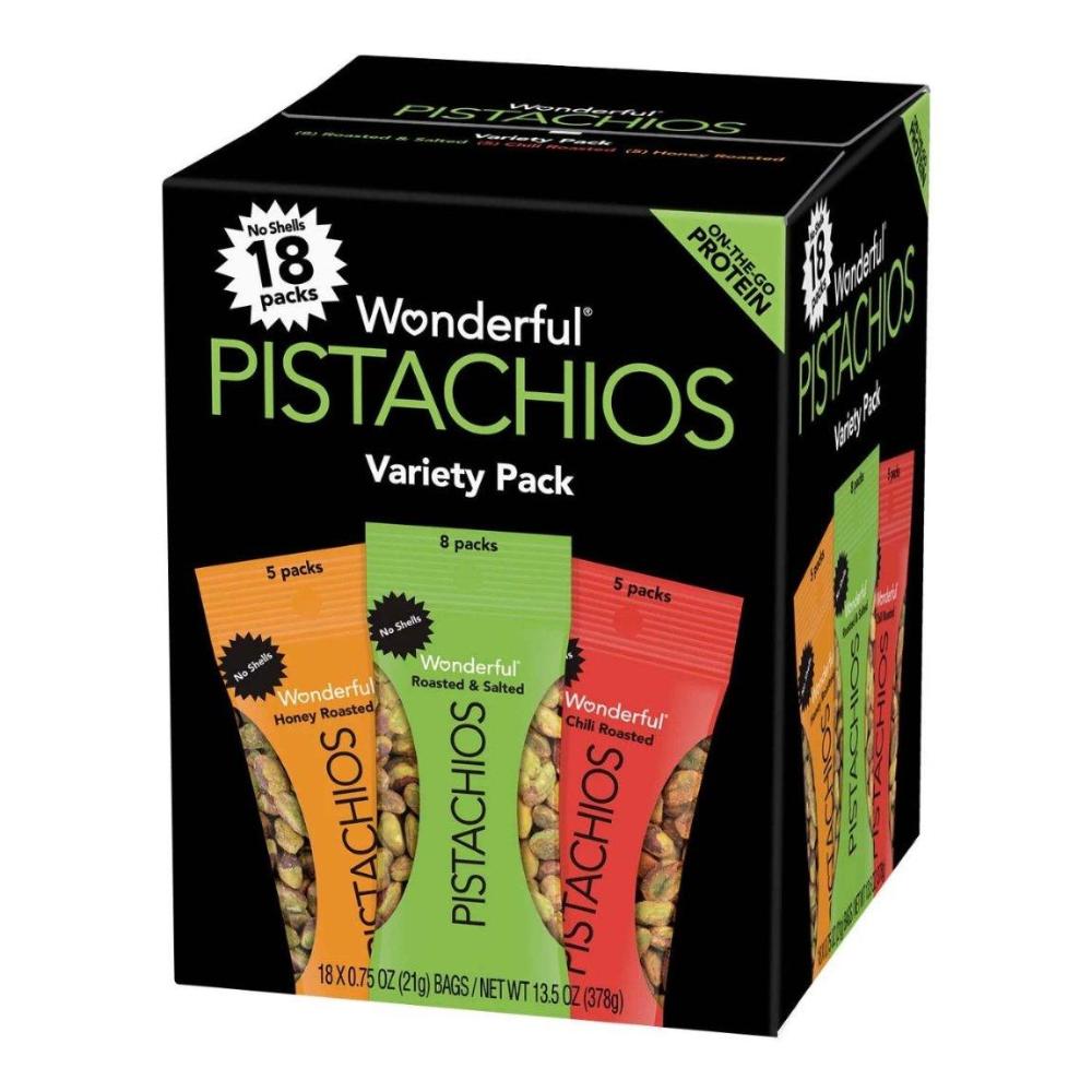 Wonderful Pistachios No Shells Variety Pack 0.75 oz - 18 pk