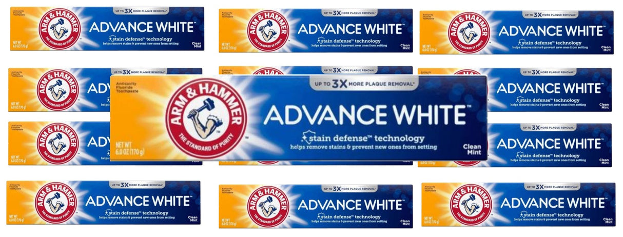 Arm & Hammer White Extreme Whitening Advance Toothpaste Stain Defense 6 Oz - 12 Pack