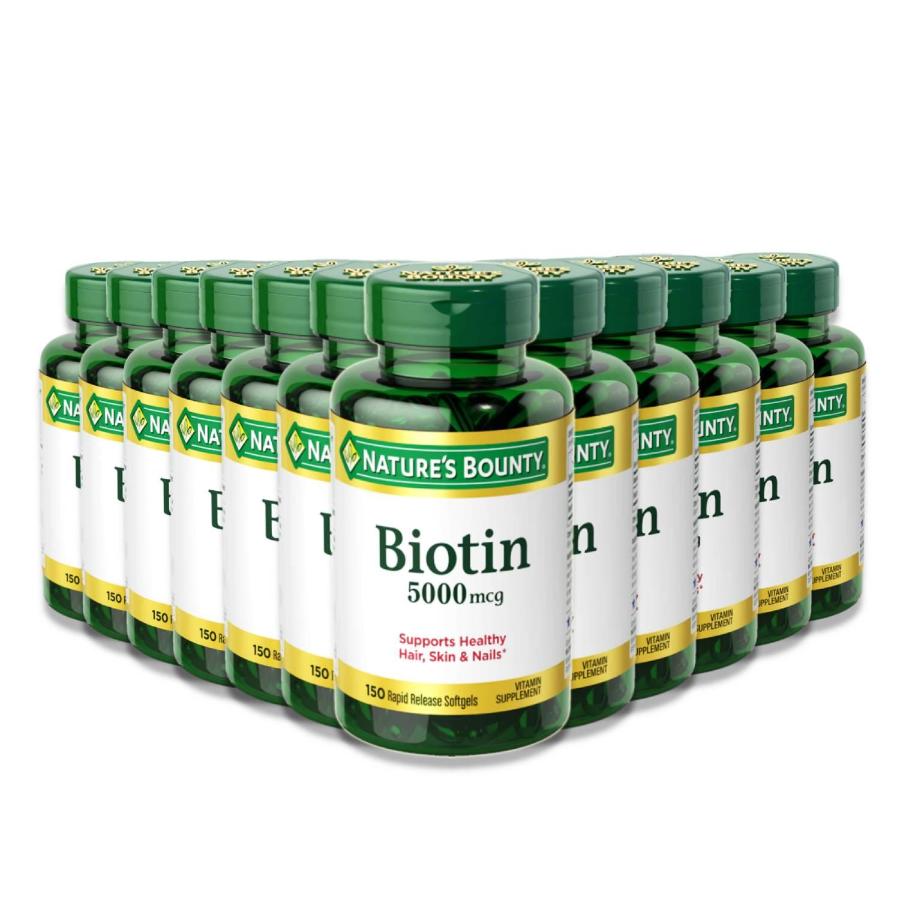 Nature's Bounty Biotin , 5000 mcg, 150 Softgels 12 Pack