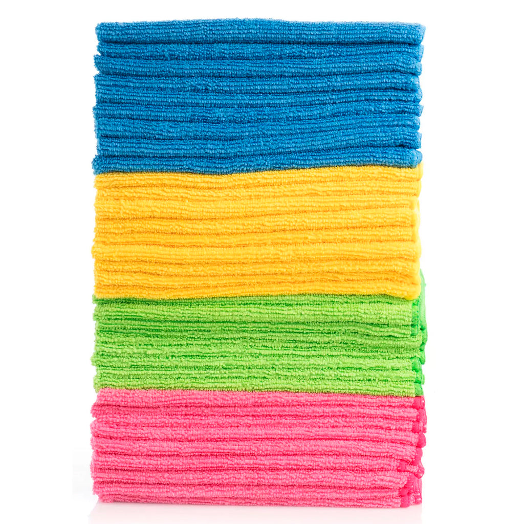 Microfiber Cleaning Towels, 4 Colors - 36 Pack (6681086623900)