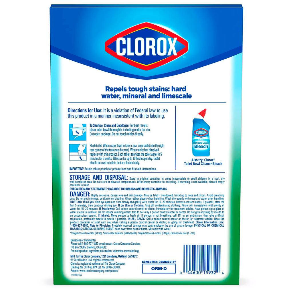 Clorox Automatic Toilet Bowl Cleaner Tablets With Bleach - 6 Ct (6106128515228)