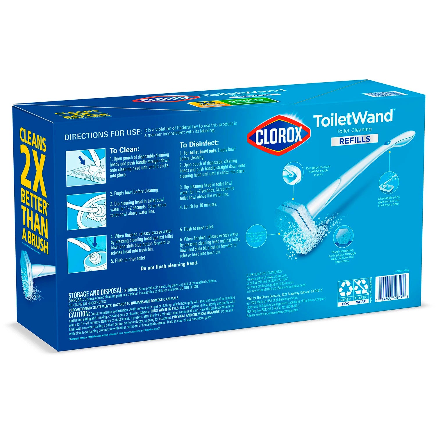 Clorox 01717 Disinfecting Toilet Wand Head Refill With Cleaner, 1.74 O –  Toolbox Supply