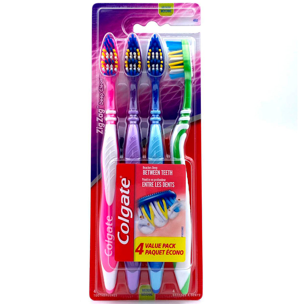 Colgate Toothbrush Zig Zag Deep Clean Medium Value Pack - 4 Count (6018708734108)