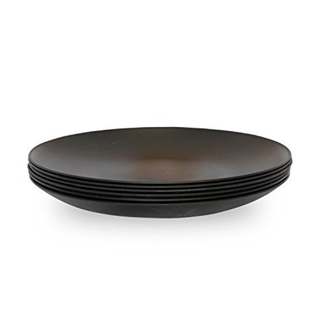 Coza Design Reusable Plastic Plate Set, BPA Free - Black - 6 Ct (6802975948956)