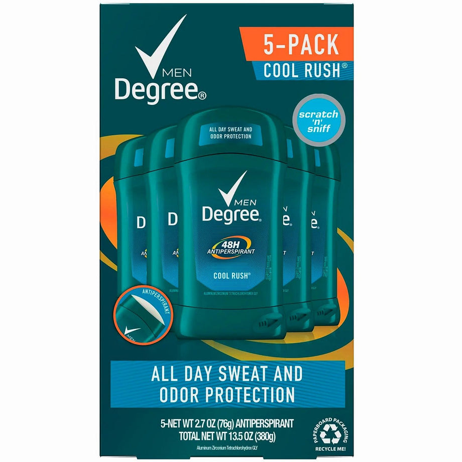 Degree Men Anti-Perspirant, Cool Rush - 2.7 Oz - 5 Pack – Contarmarket