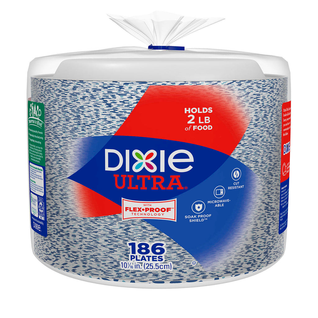 Dixie Ultra Paper Plates, Heavyweight, 10 1/16" - 186 ct (6606142931100)