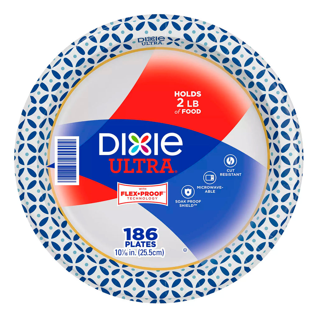 Dixie Ultra Paper Plates, Heavyweight, 10 1/16" - 186 ct (6606142931100)