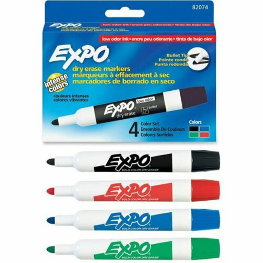 Expo 4 ct Dry Erase Markers Fine Tip Multicolored - 12 Pack