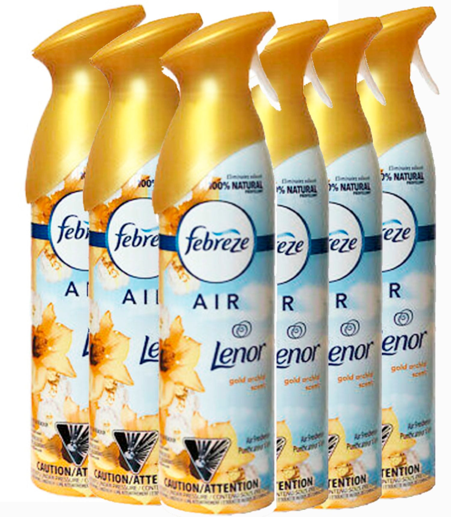 4 x Febreze & Lenor Goldene Orchidee Textilerfrischer-Spray, 4 x 500ml