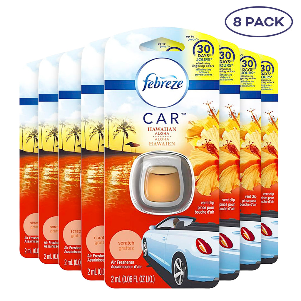 Febreze Car Freshener, Hawaiian Aloha Bulk - Pack With 8 Count (6027957895324)