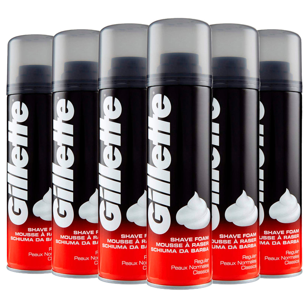 Gillette Shaving Foam Regular Bulk - 300 ml - 6 Pack (7051972706460)