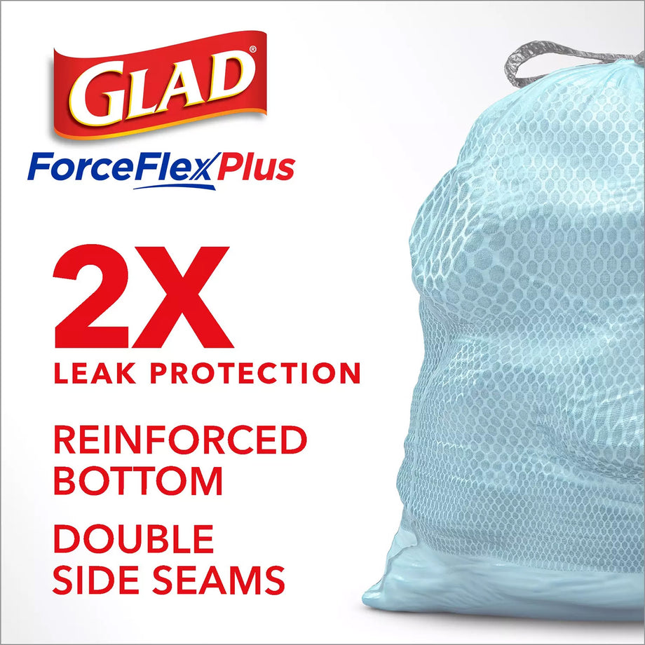 Glad ForceFlexPlus 13 Gallon Drawstring Trash Bags 120 Ct.
