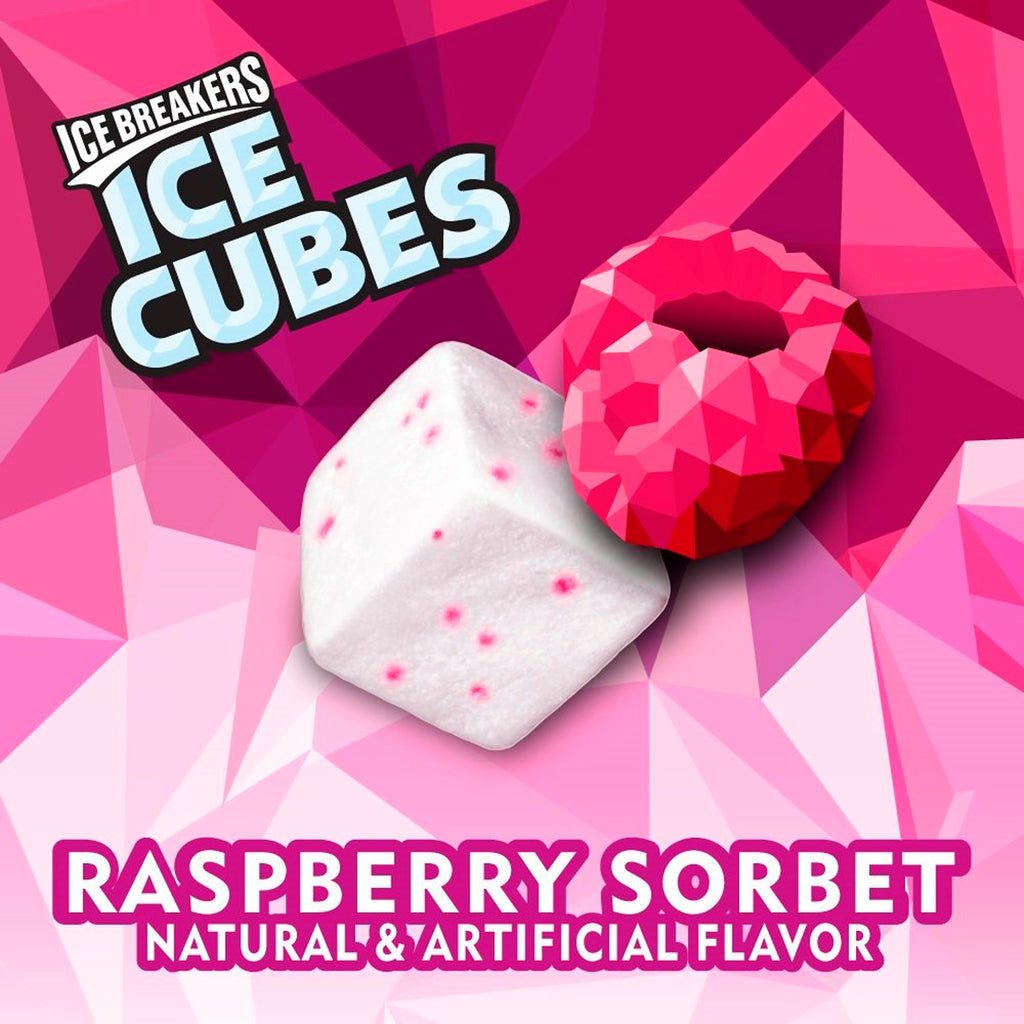 Ice Breakers Gum, Sugar Free Ice Cubes, Raspberry Sorbet - 4 Pack, 40 Ct Each (6988777455772)