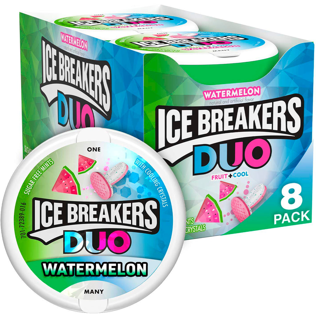 Ice Breakers DUO Mints, Watermelon - Wholesale - 10 Pack - 8 Ct Each (6995474710684)