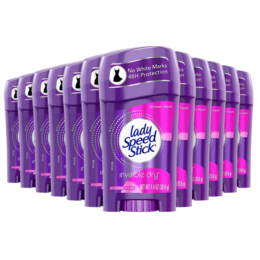 Lady Speed Stick Invisible Dry Antiperspirant & Deodorant, Shower Fresh, Bulk - 1.4 oz - 12 Pack  ($1.50/Ea) (6847297618076)