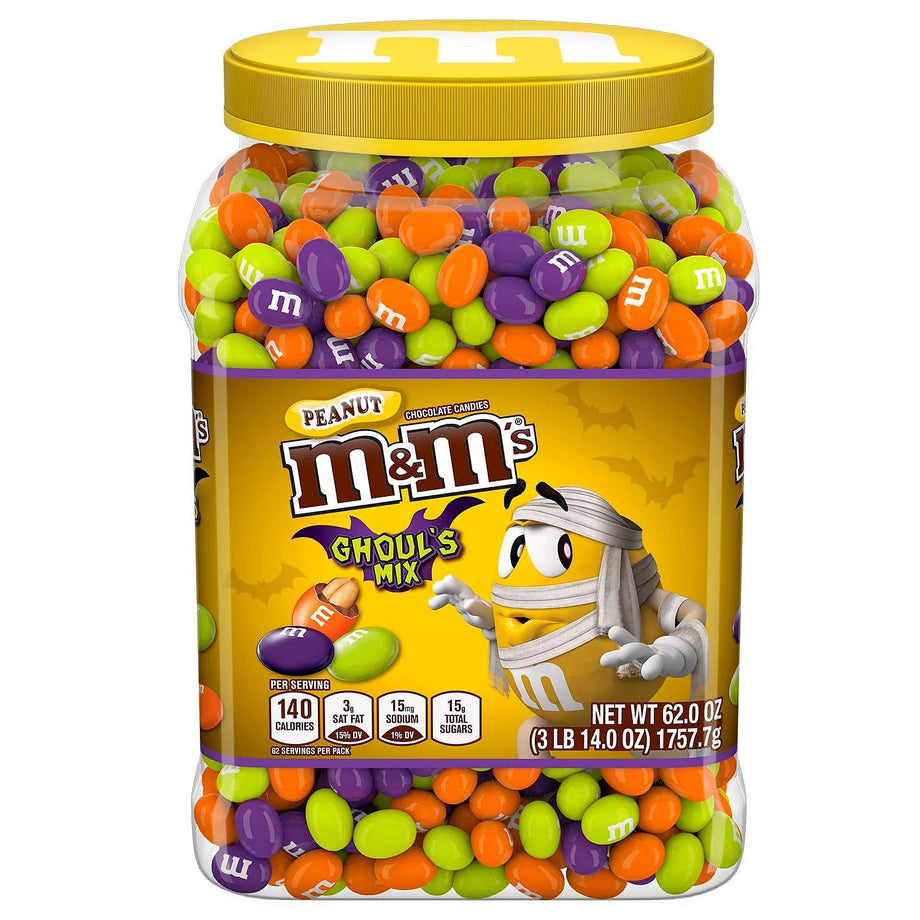 M&M's MandM's Milk Chocolate Peanut Candies Jar, 62 oz in the