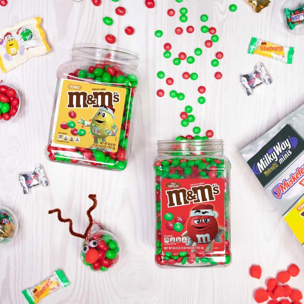 M&M's Milk Chocolate Christmas Candy Jar - 62 Oz