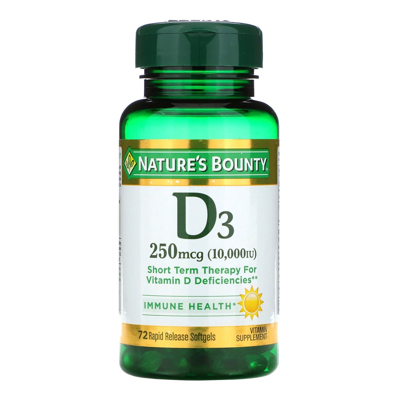 Nature's Bounty Vitamin D3 - 250mcg/10.000Iu - 72 Softgels - 12 Pack ...