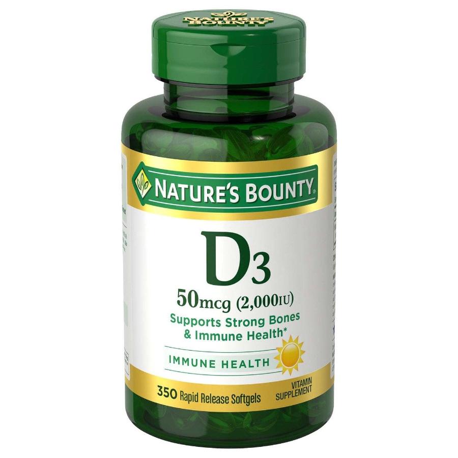 Nature's Bounty Vitamin D3 - 50mcg/2.000Iu - 350 Softgels - 12 Pack