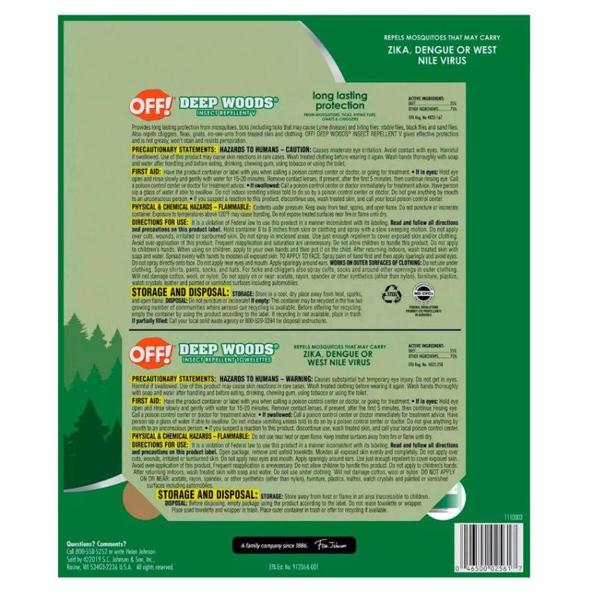 OFF! Deep Woods 2 x 9oz + 10 Deep Woods Towelettes (6787058761884)