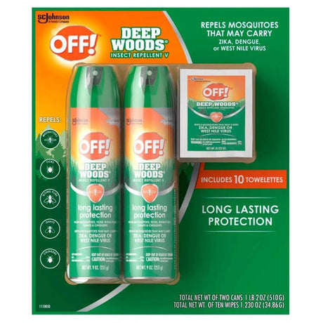 OFF! Deep Woods 2 x 9oz + 10 Deep Woods Towelettes (6787058761884)