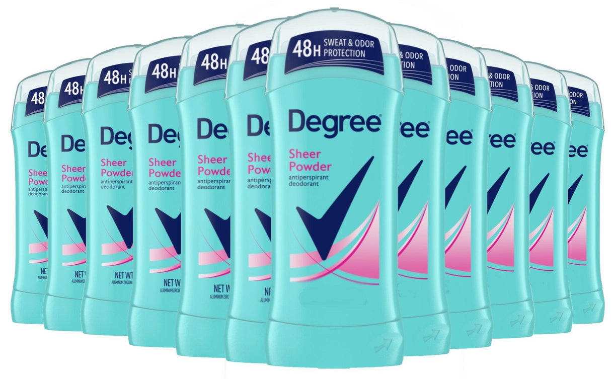 Degree Women Deodorant Invisible Solid, Sheer Powder 1.6 Oz - 12 Pack