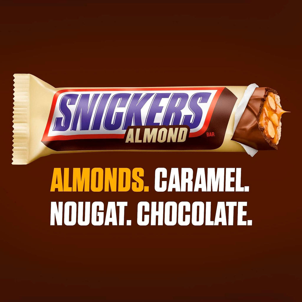 Snickers Almond Chocolate Candy Bars Box - 1.76 Oz - 24 Count (6871153934492)