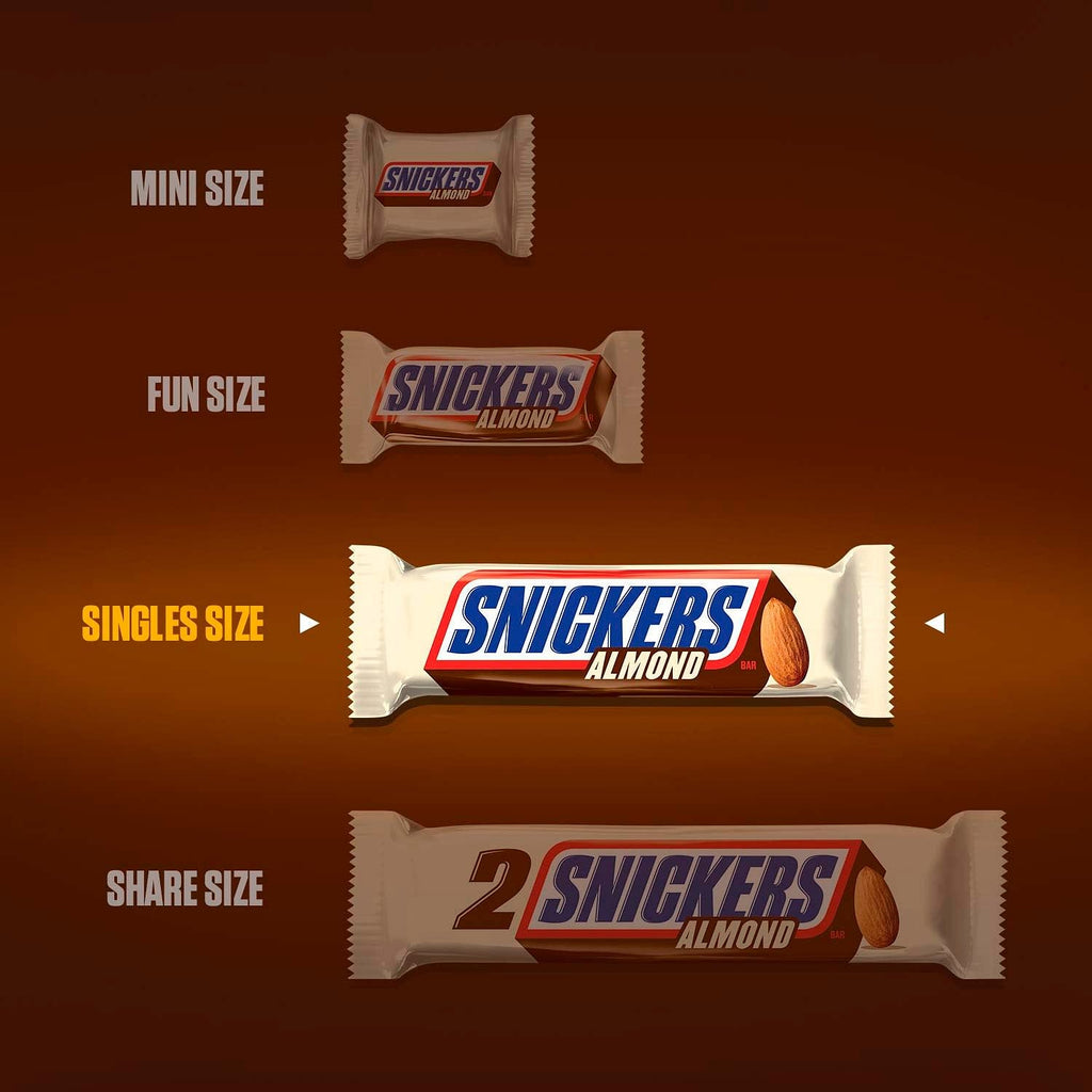 Snickers Almond Chocolate Candy Bars Box - 1.76 Oz - 24 Count (6871153934492)