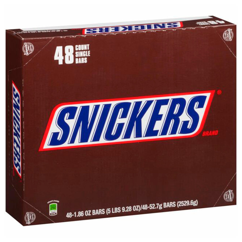 Snickers Chocolate Candy Bars Box - 1.86 Oz - 48 Count (6116553687196)