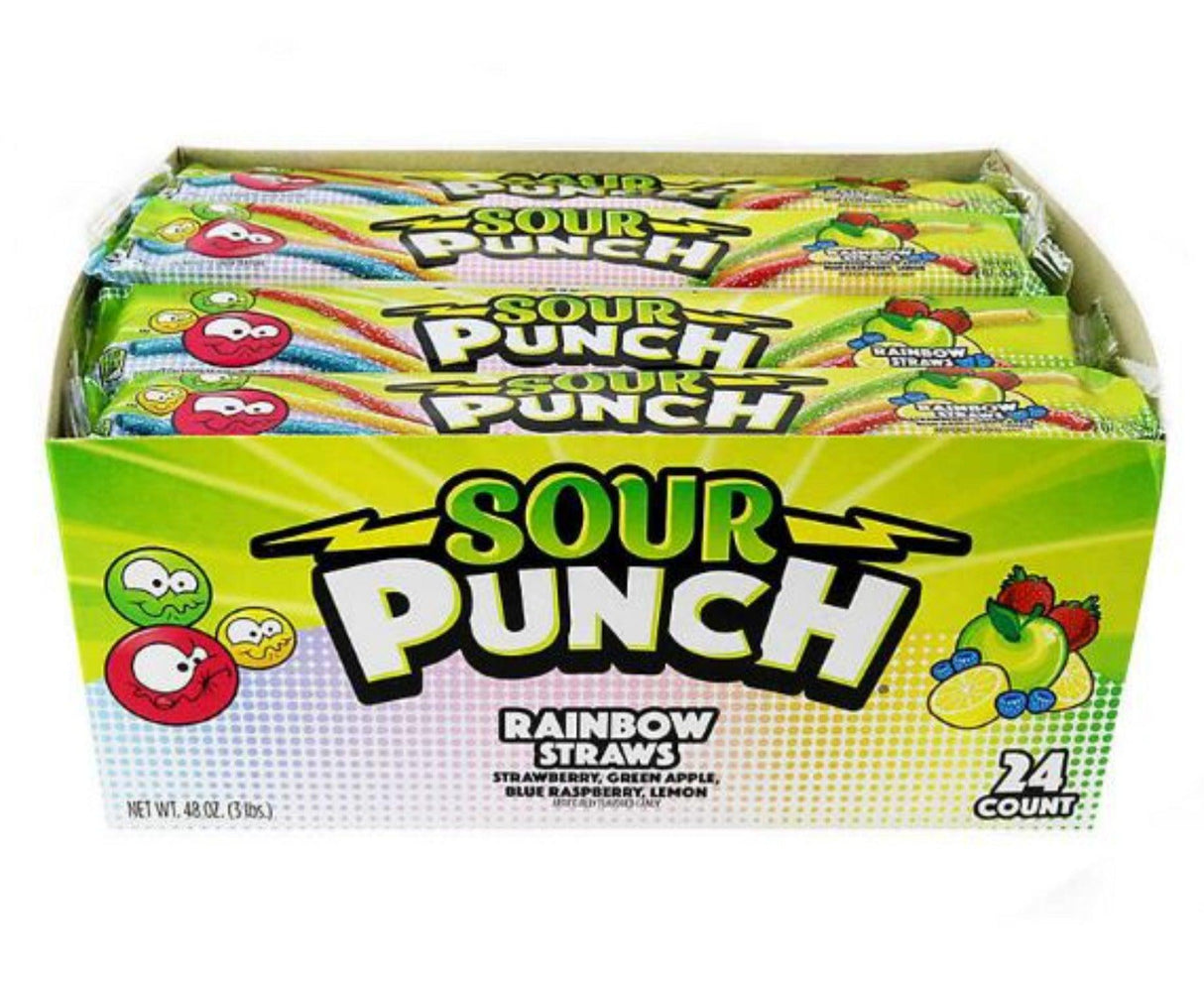 SOUR PUNCH Rainbow Straws Assorted Chewy Candy (2 oz., 24 pk.)