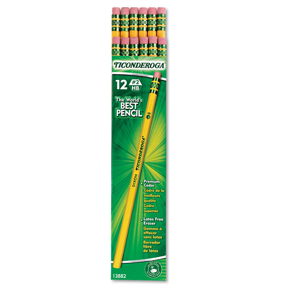 Ticonderoga® My First Woodcase Pencil with Eraser, HB (#2), Black Lead,  Yellow Barrel, Dozen